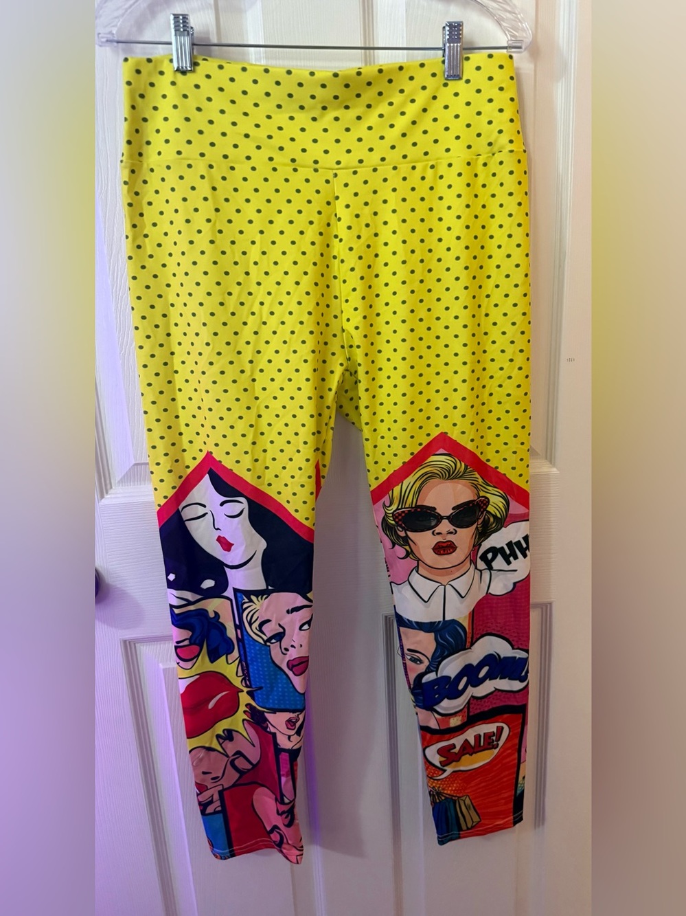 Yellow Comic Pop Art Leggings